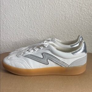 Madden Girl White and Silver Sneakers